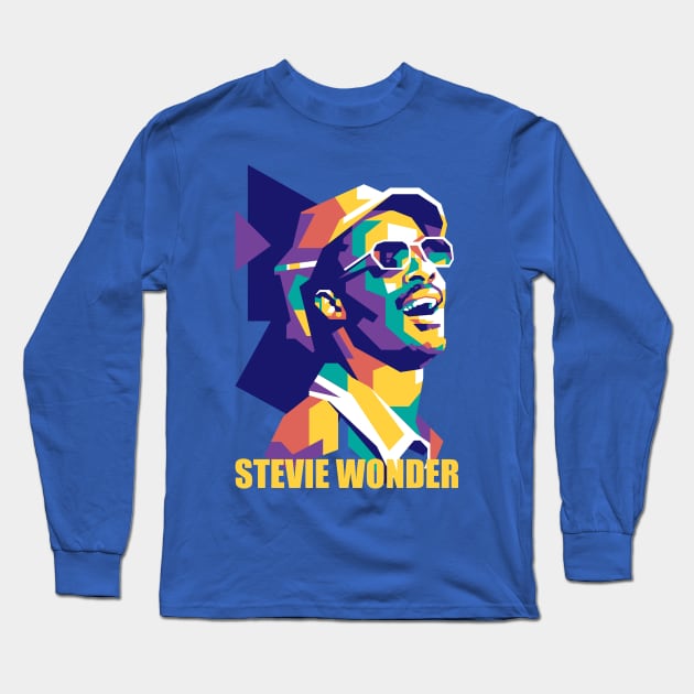 Stevie Wonder Popart Long Sleeve T-Shirt by masnono